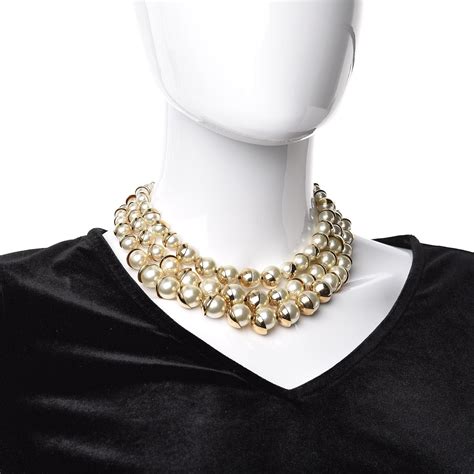 tradesy dior necklace|dior perles necklace.